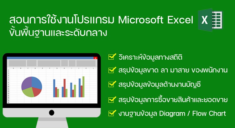 สอนการใช้งาน Microsoft Excel ขั้นพื้นฐาน-ขั้นกลาง